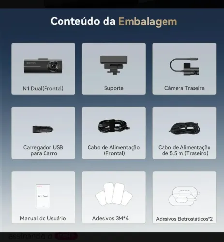Câmera veicular Ddpai N1