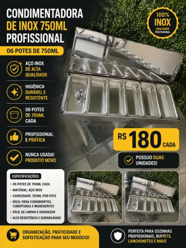 Condimentadora de alimentos inox profissional 