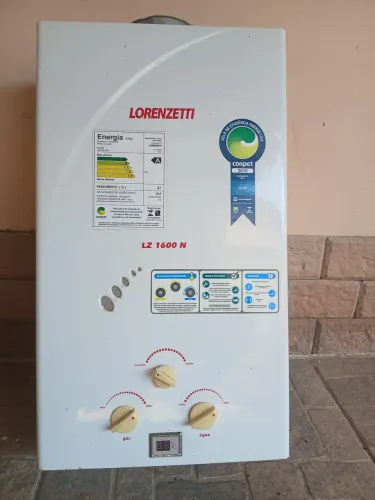 Aquecedor De Água A Gás Lorenzetti LZ 1600 N Branco 15 Litros Gás GLP