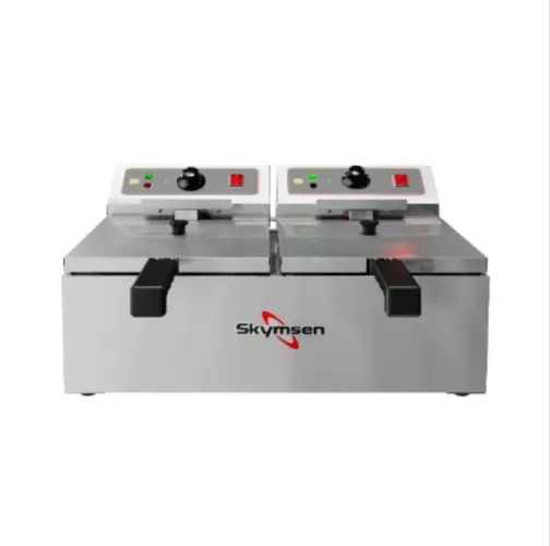 Fritadeira elétrica inox 10 litros 2 Cubas skymsen