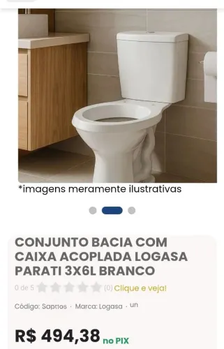Conjunto vaso sanitário com caixa acoplada. Novo!