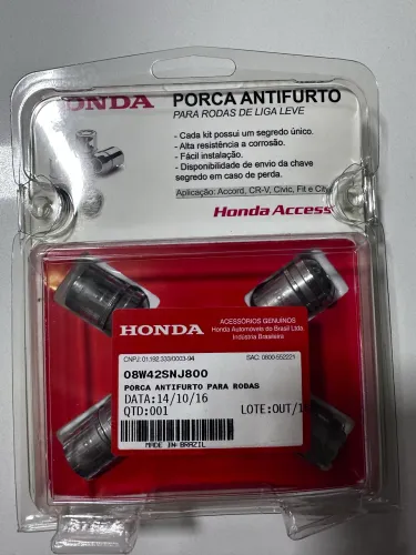 Porca antifurto para rodas liga leve Honda