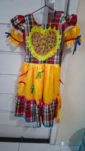 Vestido junino 8 a 11 anos