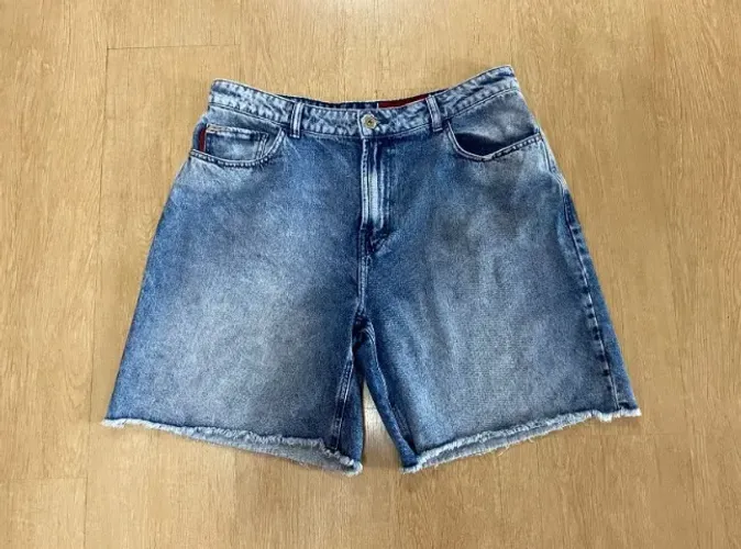 Bermuda jeans, fem. Cintura alta