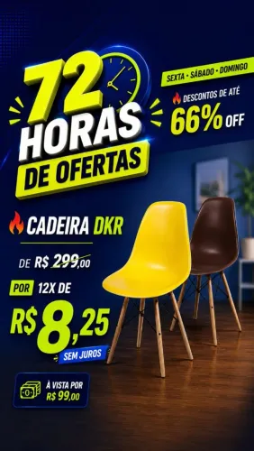 Cadeira pés palito madeira maciça
