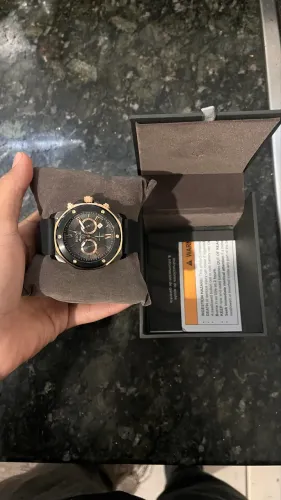 Relógio Bulova Marine Star Quartzo Preto Dourado 98b278