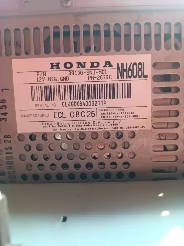 Rádio original no civic