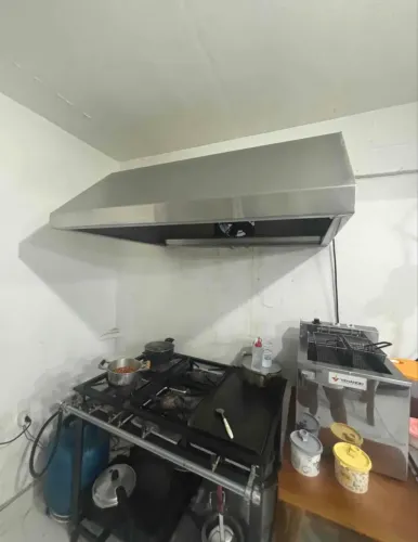 Coifa em aço INOX de 120x300x900 com Exaustor axial de alta vazão 400 mm
