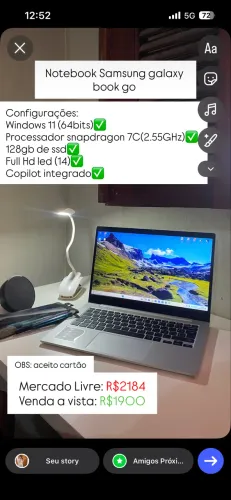 Notebook Samsung Galaxy book go