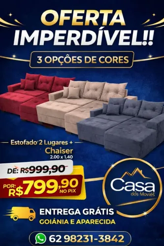 OFERTA IMPERDÍVEL Sofá + chaiser