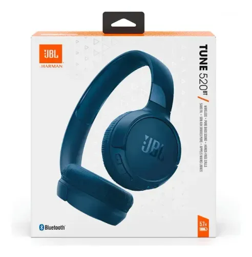 Fone De Ouvido Jbl Tune 520bt Bluetooth 5.3 Preto Cor Azul
