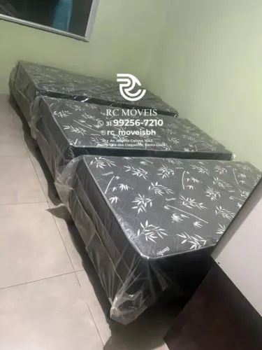 Cama box solteiro 88x1.88 com Colchão D33 Acoplado Direto da Fábrica - Confira\!