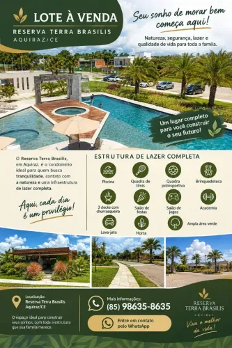 Vendo lote no Reserva Terra Brasilis, Aquiraz CE