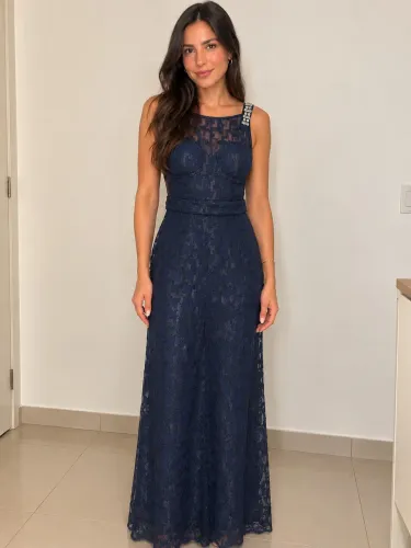 Vestido de Festa Azul Marinho