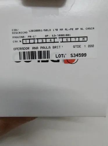 Selo lacre alumínio 100mm