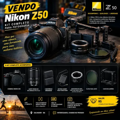  Nikon Z50 + acessórios 