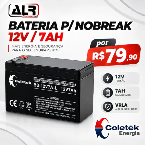 BATERIA SELADA NOBREAK 12V 7AH FLEX COLETEK