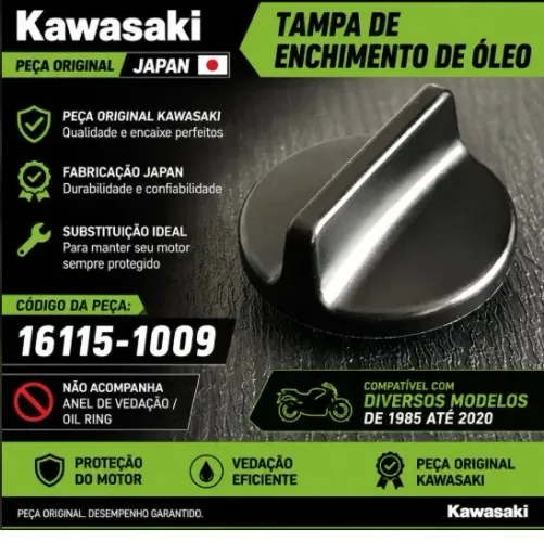 Tampa do óleo original Kawasaki 16115-1009 made in Japan
