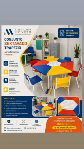 Conjunto Escolar PP sextavado 3 a 6 anos