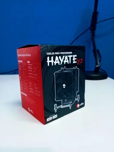 Cooler P/ Processador Gamer Hayate X2 - 90mm - Intel-AMD - Preto - Produto Novo