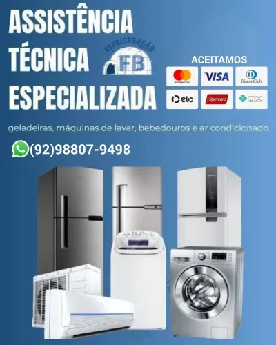 Conserto de geladeiras/freezers/ar condicionados/máquina de lavar a domicílio