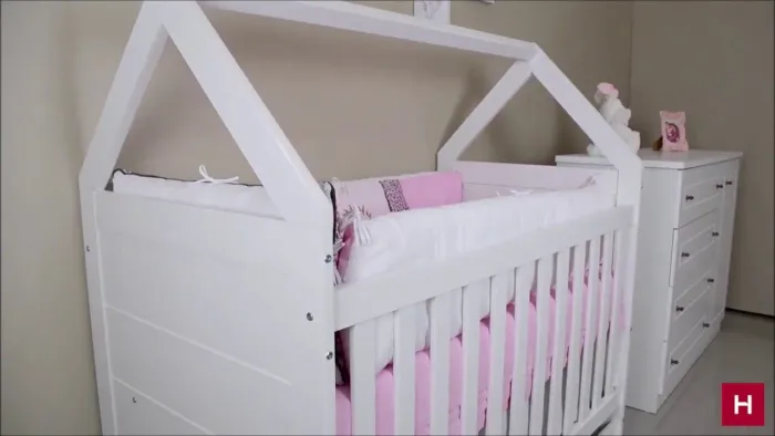 Berço Montessoriano Americano Cabana Branco Fosco