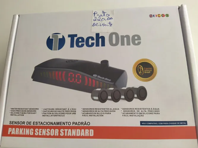 Sensor de estacionamento. TEC One. Preto brilhante. Novo. Instalado. 