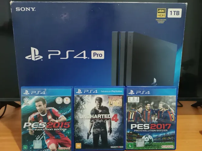 PS4 Pró, 1tb HDR 4K , zerado , com garantia .