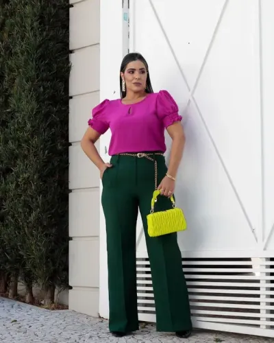 Calça Panta Lona Linho com Elastano