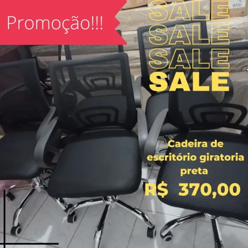 Cadeira de escritório giratoria preta 
