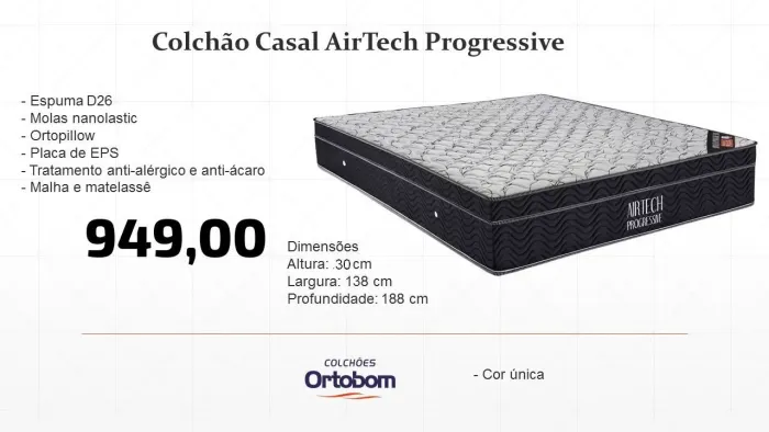 Colchão Casal Airtech Progressive- ENTREGA HOJE!!