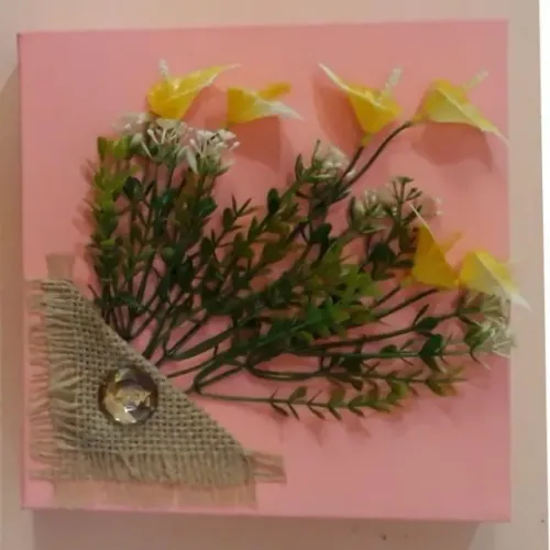 Quadro Tela Antúrio Amarelo 20x20