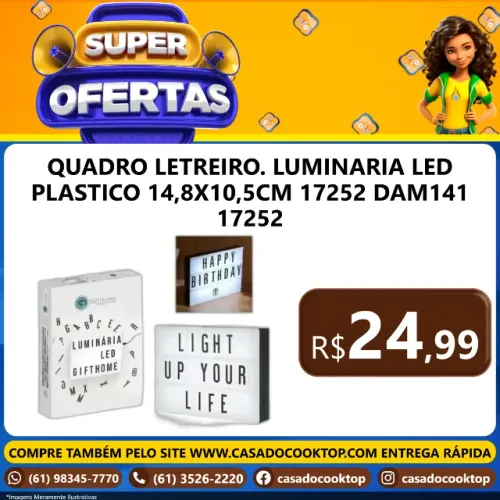 QUADRO LETREIRO. LUMINARIA LED PLASTICO 14,8X10,5CM 17252 DAM141 17252