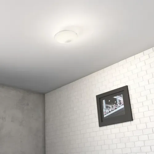 Plafon 1 Lâmpada Branco Vidro Clean 25cm