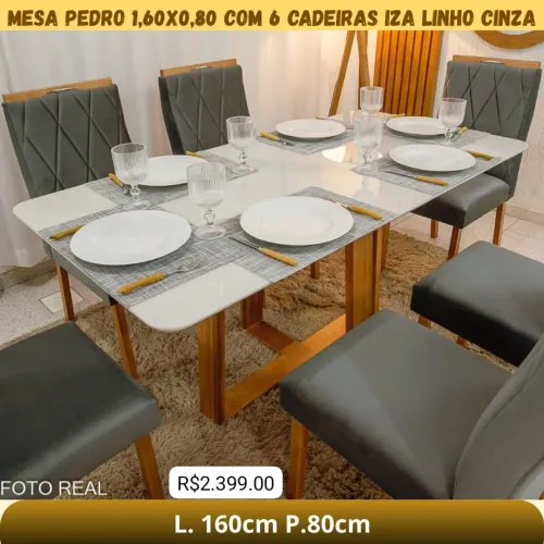 Mesa de jantar 100% madeira - entrega grátis e pagamento no ato da entrega