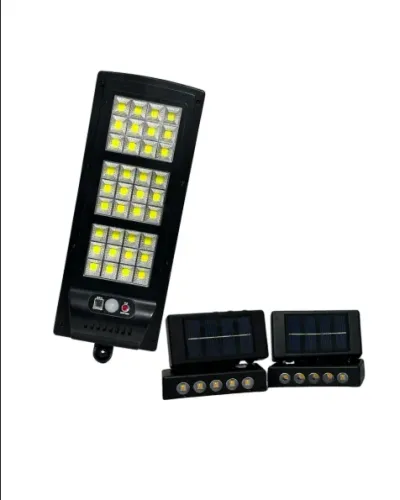 Kit Luminária Solar Led Parede Refletor 300w Arandela Solar 10 Fachos De Luz Branco Quente