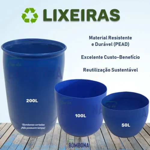 Lixeiras de Alta Resistência e Durabilidade com Bombona