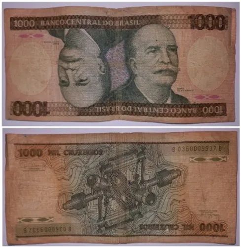 Cédula 1000 Cruzeiros  - Brasil