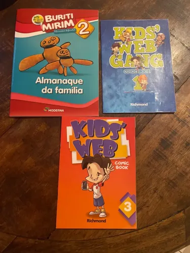 Livros infantis: Buriti Mirim 2 e Kids' Web Gang (HQs)