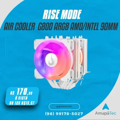 Air Cooler Rise Mode G800 ARGB AMD/Intel 90mm Branco