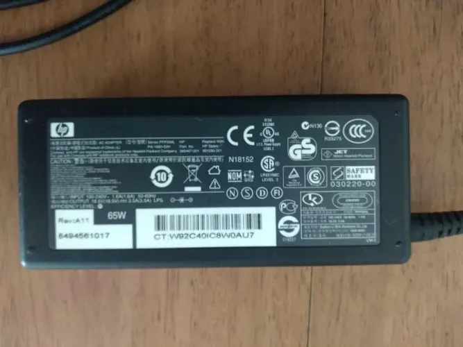 fonte carregador para notebook HP 18,5v 3.5A  65w original