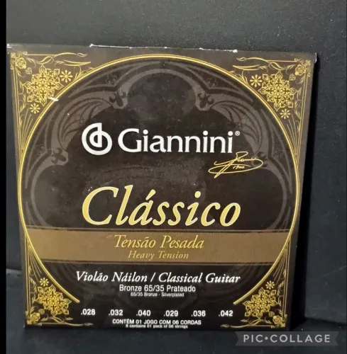 ENCORDOAMENTO GIANNINI VIOLÃO NYLON TENSÃO PESADA 