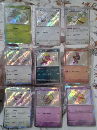 Conjunto de nove cartas Shiny japonesas e portuguesas da copag