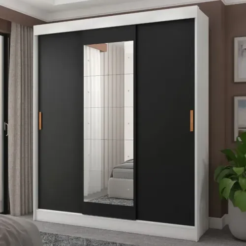 Guarda Roupa Capri Fellicci Branco/Preto - Entrega Rápida!