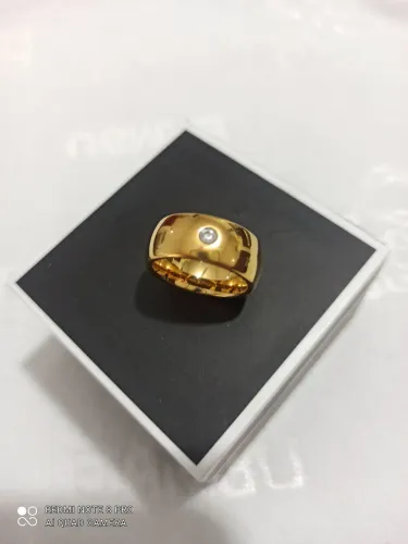 Aliança / Anel Com Detalhe em Cristal - Banhado Ouro 18k