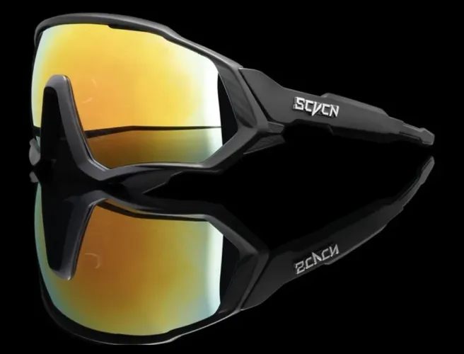 Óculos de Sol Esportivos SCVCN - Preto com Lentes Espelhadas