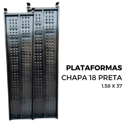 PLATAFORMA NOVA DE 1,50 X 0,37 m (CHAPA 18) PRETA