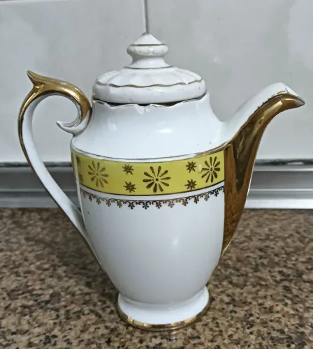 JARRINHO ANTIGO ARABESCOS EM OURO PORCELANA MAUÁ *ANOS 50* COLECIONADOR VINTAGE