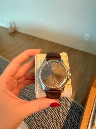 Relógio Gucci G-Timeless Original Masculino - Couro Marrom