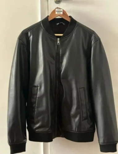 Jaqueta zara bomber courino